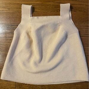 Cream Sweater Knit Sleeveless Tank Crop Top